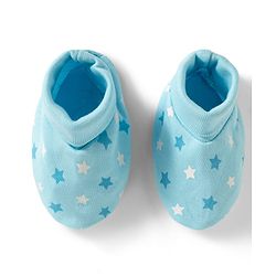 Babyhug 100% Cotton Knit Mittens & Booties With Star Print - Multicolor