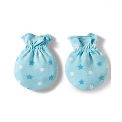 Babyhug 100% Cotton Knit Mittens & Booties With Star Print - Multicolor