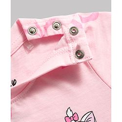 Babyhug Disney Single Jersey Knit Half Sleeves T-Shirt & Shorts Set with Marie Graphics - Pink