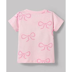 Babyhug Disney Single Jersey Knit Half Sleeves T-Shirt & Shorts Set with Marie Graphics - Pink