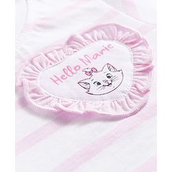 Babyhug Disney Cotton Knit T-Shirt Half Sleeve Round Neck Striped with Marie Graphics Multi Color 6-9 Months