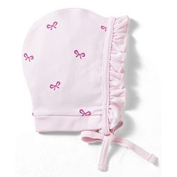 Babyhug 100% Cotton Interlock Knit Caps With Polka dot & Bow Prints Pack of 2 Multicolor- Diameter 7 cm