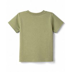 Babyhug 100% Cotton Knit Half Sleeves T-Shirt with Patch Detailing - Green