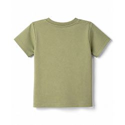 Babyhug 100% Cotton Knit Half Sleeves T-Shirt with Patch Detailing - Green