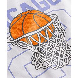 Babyhug 100% Cotton Knit Half Sleeves T-Shirt With Basketball Print - Multicolor