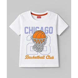 Babyhug 100% Cotton Knit Half Sleeves T-Shirt With Basketball Print - Multicolor