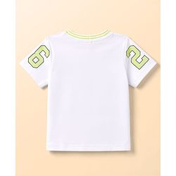 Babyhug 100% Cotton Knit Half Sleeves Text Printed T-Shirt - White