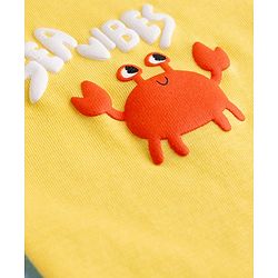 Babyhug Cotton Knit Half Sleeves T-Shirt With Beach Theme HD Print - Multicolor