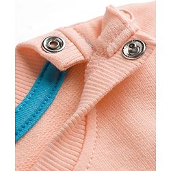 Babyhug 100% Cotton Knit Half Sleeves T-Shirt With Birds Print - Peach