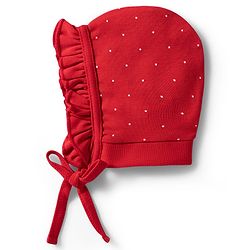 Babyhug 100% Cotton Interlock Knit Baby Caps With Floral Cherry & Polka Dots Print Pack of 2 Multicolor - Diameter 10.5 cm