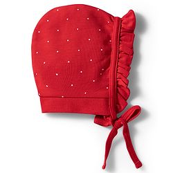 Babyhug 100% Cotton Interlock Knit Baby Caps With Floral Cherry & Polka Dots Print Pack of 2 Multicolor - Diameter 10.5 cm