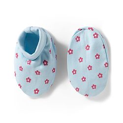 Babyhug 100% Cotton Interlock Knit Cap Mittens & Booties With Floral Print Multicolor - Diameter 10.5 cm