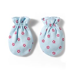 Babyhug 100% Cotton Interlock Knit Cap Mittens & Booties With Floral Print Multicolor - Diameter 10.5 cm