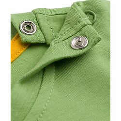 Babyhug Cotton Knit Half Sleeves T-Shirt with Teddy Patch - Multicolor