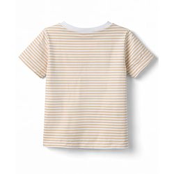 Babyhug Cotton Knit Half Sleeves Striped T-Shirt with Animal Patch - Multicolor