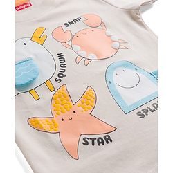 Babyhug Cotton Knit T-Shirt with Applique Detailing Half Sleeves Multi Color 6-9 Months