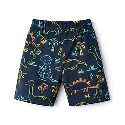 Babyhug 100% Cotton Knit Half Sleeves T-Shirt & Shorts Co-ord Night Suit with Dino Print - Navy Blue