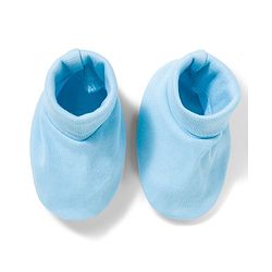 Babyhug 100% Cotton Interlock Knit Cap Mittens & Booties With Teddy Print Blue - Diameter 16 cm