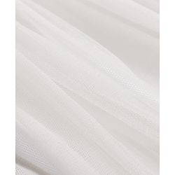 Babyhug Mesh Woven Sleeveless Frock with Floral Applique - White