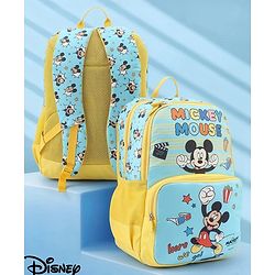 Babyhug Disney Mickey Mouse 16 inches 100% Effort School Backpack | 2 Main Compartment, 1 Front Pocket, 2 Side Bottle Pocket - Black