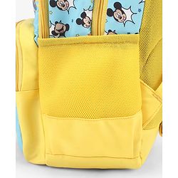 Babyhug Disney Mickey Mouse 16 inches 100% Effort School Backpack | 2 Main Compartment, 1 Front Pocket, 2 Side Bottle Pocket - Black