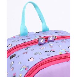 Babyhug Disney Minnie Mouse 16 inches I am awesome School Backpack | 2 Main Compartment , 1 Front Pocket, 2 Side Bottle Pocket - Blue Pink