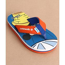Cute Walk by Babyhug Disney Flip Flops With Mickey Mouse Print - Blue & Red