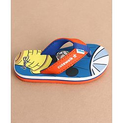 Cute Walk by Babyhug Disney Flip Flops With Mickey Mouse Print - Blue & Red