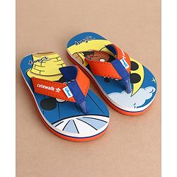 Cute Walk by Babyhug Disney Flip Flops With Mickey Mouse Print - Blue & Red