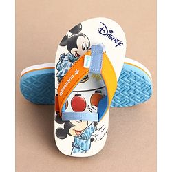 Cute Walk by Babyhug Disney Back Strap Closure Flip Flops With Mickey Mouse Print - White & Red