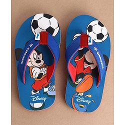 Cute Walk by Babyhug Disney Flip Flops With Mickey Mouse Print - Blue & Red