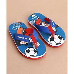 Cute Walk by Babyhug Disney Flip Flops With Mickey Mouse Print - Blue & Red
