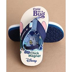 Cute Walk by Babyhug Disney Back Strap Closure Flip Flops With Stitch Print - White & Blue
