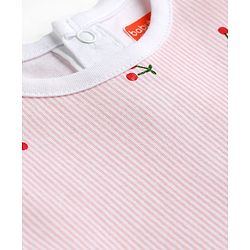 Babyhug Single Jersey Knit Frocks with Bloomer/Short Sleeveless Cherry Print Pink 0-0 Months