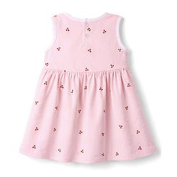 Babyhug Single Jersey Knit Frocks with Bloomer/Short Sleeveless Cherry Print Pink 0-0 Months