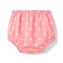 Babyhug Single Jersey Knit Flutter Sleeves Floral Printed Frock With Bloomer - Pink