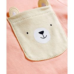 Babyhug Cotton Knit Half Sleeves T-Shirt with Ear Applique - Multicolor