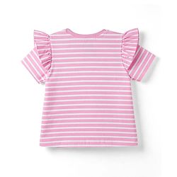 Babyhug Cotton Knit T-Shirt Half Sleeves Striped with Graphic Multi Color 6-9 Months