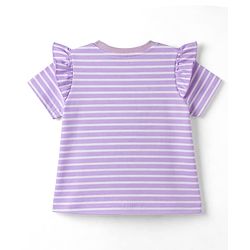 Babyhug Cotton Knit T-Shirt Half Sleeves Striped with Unicorn Graphic Multi Color 6-9 Months