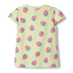 Babyhug 100% Cotton Knit Half Cap Sleeves T-Shirts with Fruit Print Pack of 3 - Multicolor