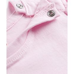 Babyhug Cotton Knit T-Shirt with Graphic Print and Ruffled Sleeves Pink 6-9 Months