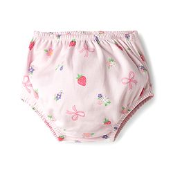 Babyhug Cotton Knit Frocks with Bloomer/Short Cap Sleeves Peter Pan Collar All Over Prints Pink Newborn