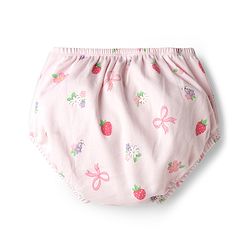 Babyhug Cotton Knit Frocks with Bloomer/Short Cap Sleeves Peter Pan Collar All Over Prints Pink Newborn