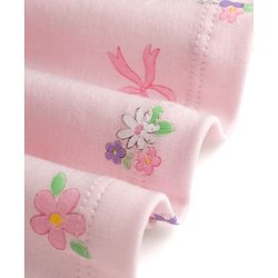 Babyhug Cotton Knit Frocks with Bloomer/Short Cap Sleeves Peter Pan Collar All Over Prints Pink Newborn