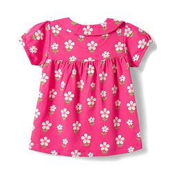 Babyhug 100% Cotton Knit Half Sleeves Top & Shorts Night Suit With Floral Print - Pink