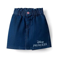 Babyhug Disney Single Jersey Knit Sleeveless Tops and Denim Skirts Set with Disney Princess Graphics -  Multicolour