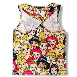 Babyhug Disney Single Jersey Knit Sleeveless Tops and Denim Skirts Set with Disney Princess Graphics -  Multicolour