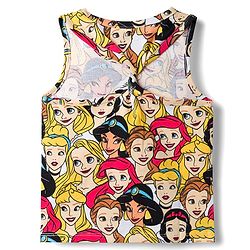 Babyhug Disney Single Jersey Knit Sleeveless Tops and Denim Skirts Set with Disney Princess Graphics -  Multicolour