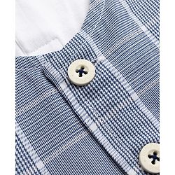 Babyhug Cotton Knit Half Sleeves T-Shirt & Shorts With Attached Checks Waistcoat & Bow - Blue