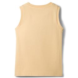 Babyhug Single Jersey Knit Sleeveless T-Shirt & Shorts Set with Animal Print - Light Brown & Yellow